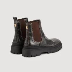 Femme SANDRO Boots Chelsea En Cuir Craquelé