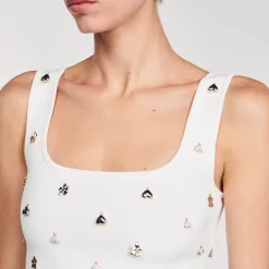 Femme SANDRO Brassière En Maille Ornée De Charms