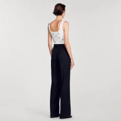 Femme SANDRO Brassière En Maille Ornée De Charms