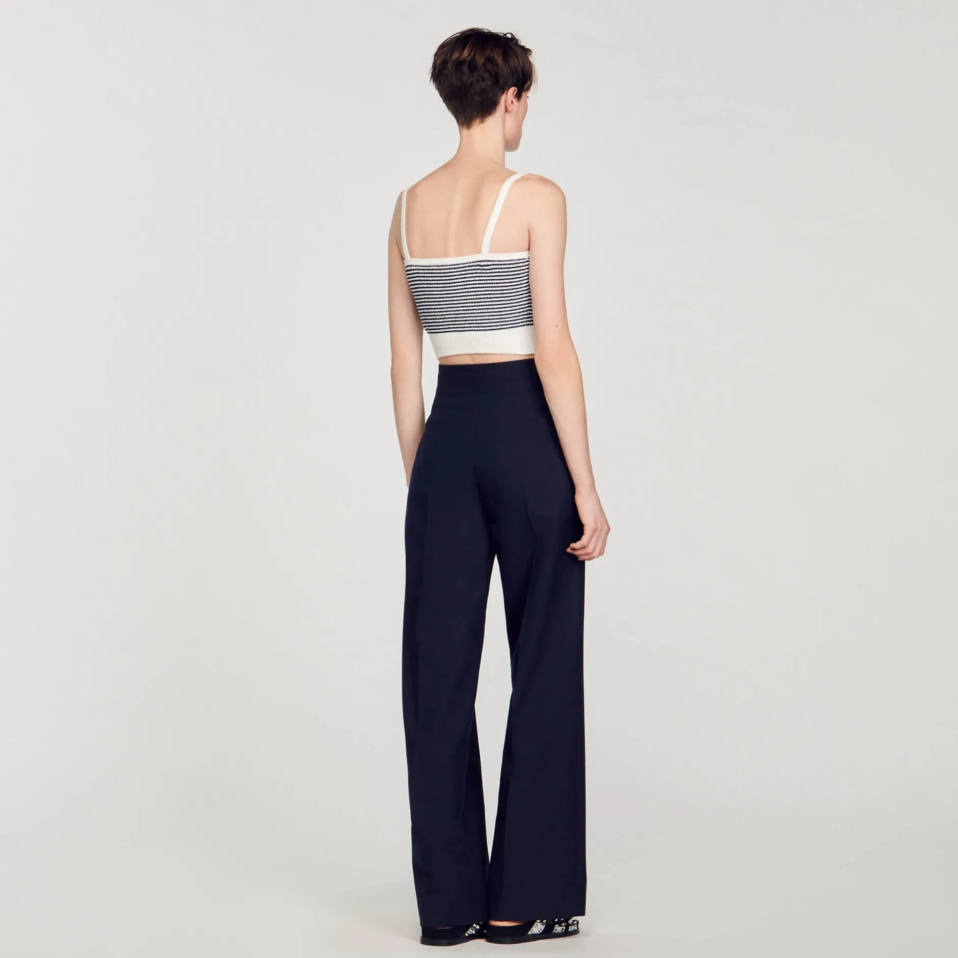 Femme SANDRO Brassière En Maille Rayée