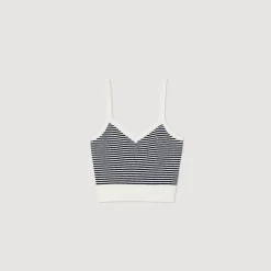 Femme SANDRO Brassière En Maille Rayée
