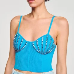 Femme SANDRO Bustier à Strass Coquillages