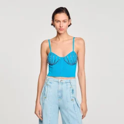 Femme SANDRO Bustier à Strass Coquillages
