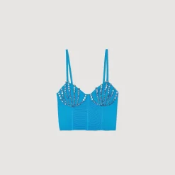 Femme SANDRO Bustier à Strass Coquillages