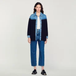 Femme SANDRO Cardicoat Bi-matière Esprit Veste