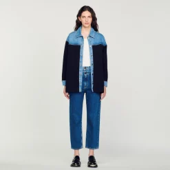 Femme SANDRO Cardicoat Bi-matière Esprit Veste