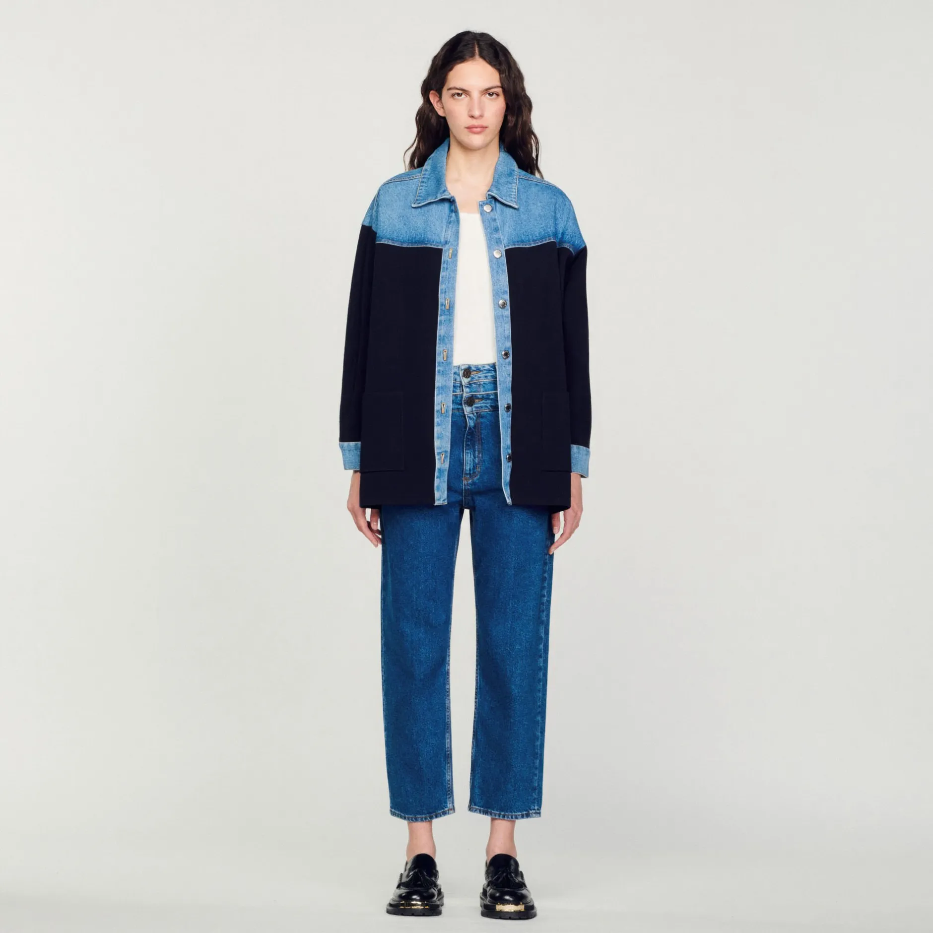 Femme SANDRO Cardicoat Bi-matière Esprit Veste