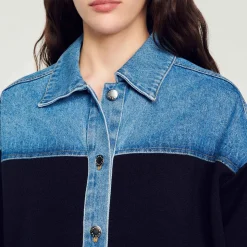 Femme SANDRO Cardicoat Bi-matière Esprit Veste