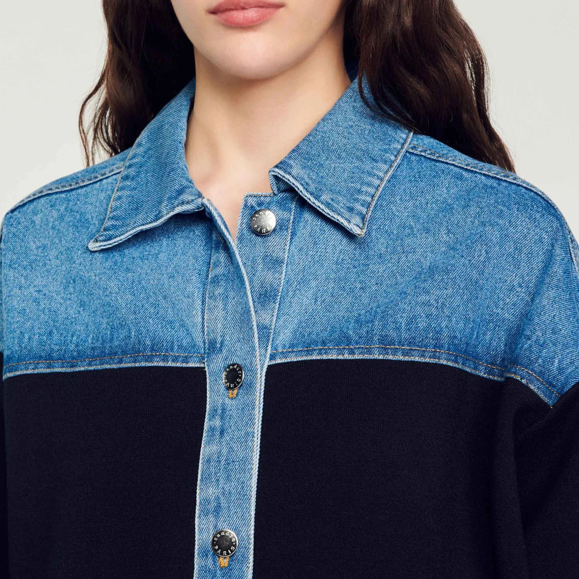 Femme SANDRO Cardicoat Bi-matière Esprit Veste