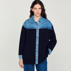 Femme SANDRO Cardicoat Bi-matière Esprit Veste