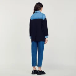 Femme SANDRO Cardicoat Bi-matière Esprit Veste