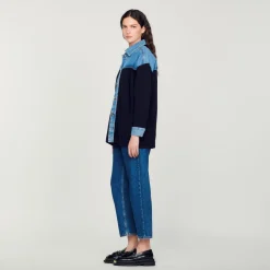 Femme SANDRO Cardicoat Bi-matière Esprit Veste
