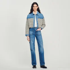 Femme SANDRO Cardicoat Court En Denim
