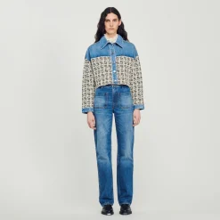 Femme SANDRO Cardicoat Court En Denim