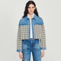Femme SANDRO Cardicoat Court En Denim