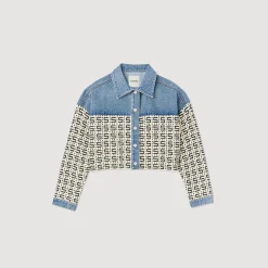 Femme SANDRO Cardicoat Court En Denim