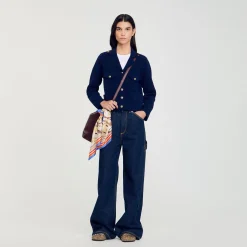 Femme SANDRO Cardicoat En Maille