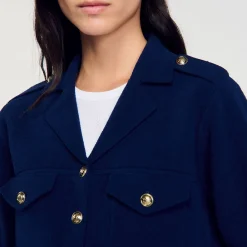 Femme SANDRO Cardicoat En Maille