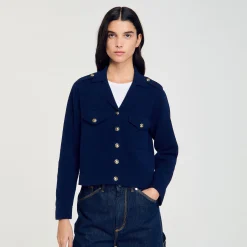 Femme SANDRO Cardicoat En Maille
