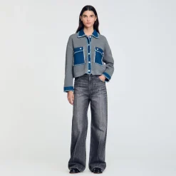 Femme SANDRO Cardicoat En Maille Et Jean