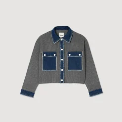Femme SANDRO Cardicoat En Maille Et Jean