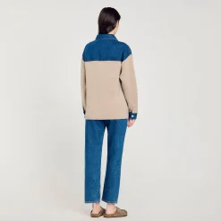 Femme SANDRO Cardicoat En Maille Et Jean