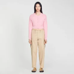 Femme SANDRO Cardicoat En Maille Torsadée