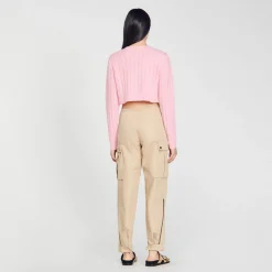 Femme SANDRO Cardicoat En Maille Torsadée