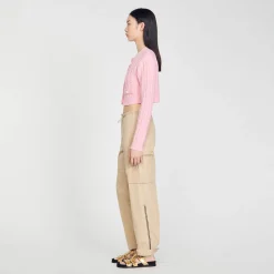 Femme SANDRO Cardicoat En Maille Torsadée