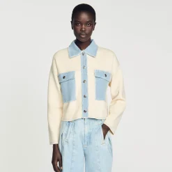 Femme SANDRO Cardicoat Oversize Bimatières