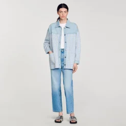 Femme SANDRO Cardicoat Pied-de-poule