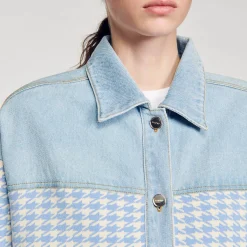 Femme SANDRO Cardicoat Pied-de-poule