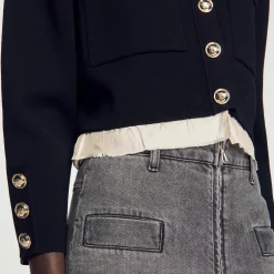 Femme SANDRO Cardigan à Col Chemise