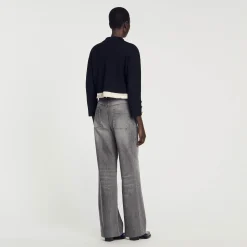 Femme SANDRO Cardigan à Col Chemise