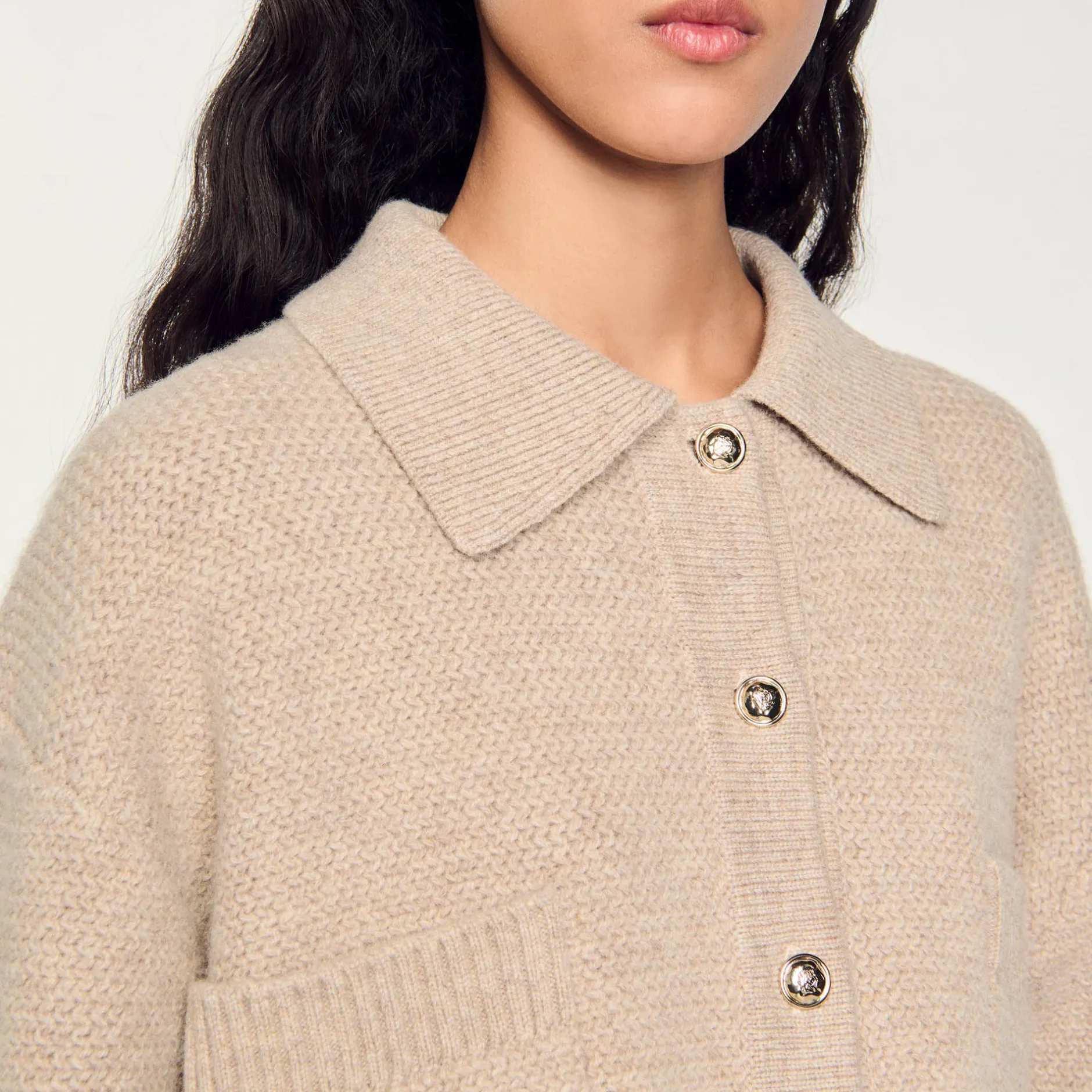 Femme SANDRO Cardigan à Point Fantaisie