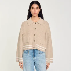 Femme SANDRO Cardigan à Point Fantaisie