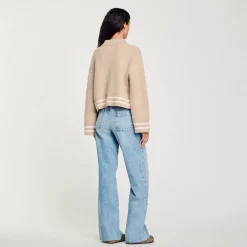 Femme SANDRO Cardigan à Point Fantaisie