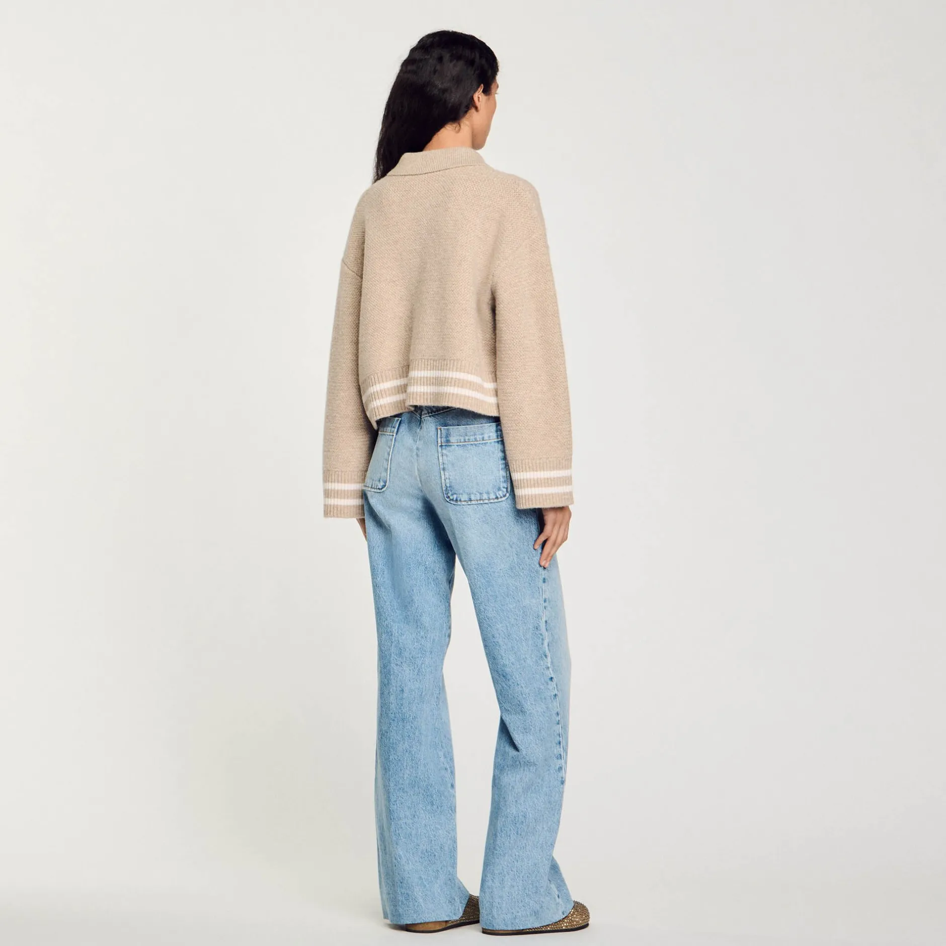 Femme SANDRO Cardigan à Point Fantaisie