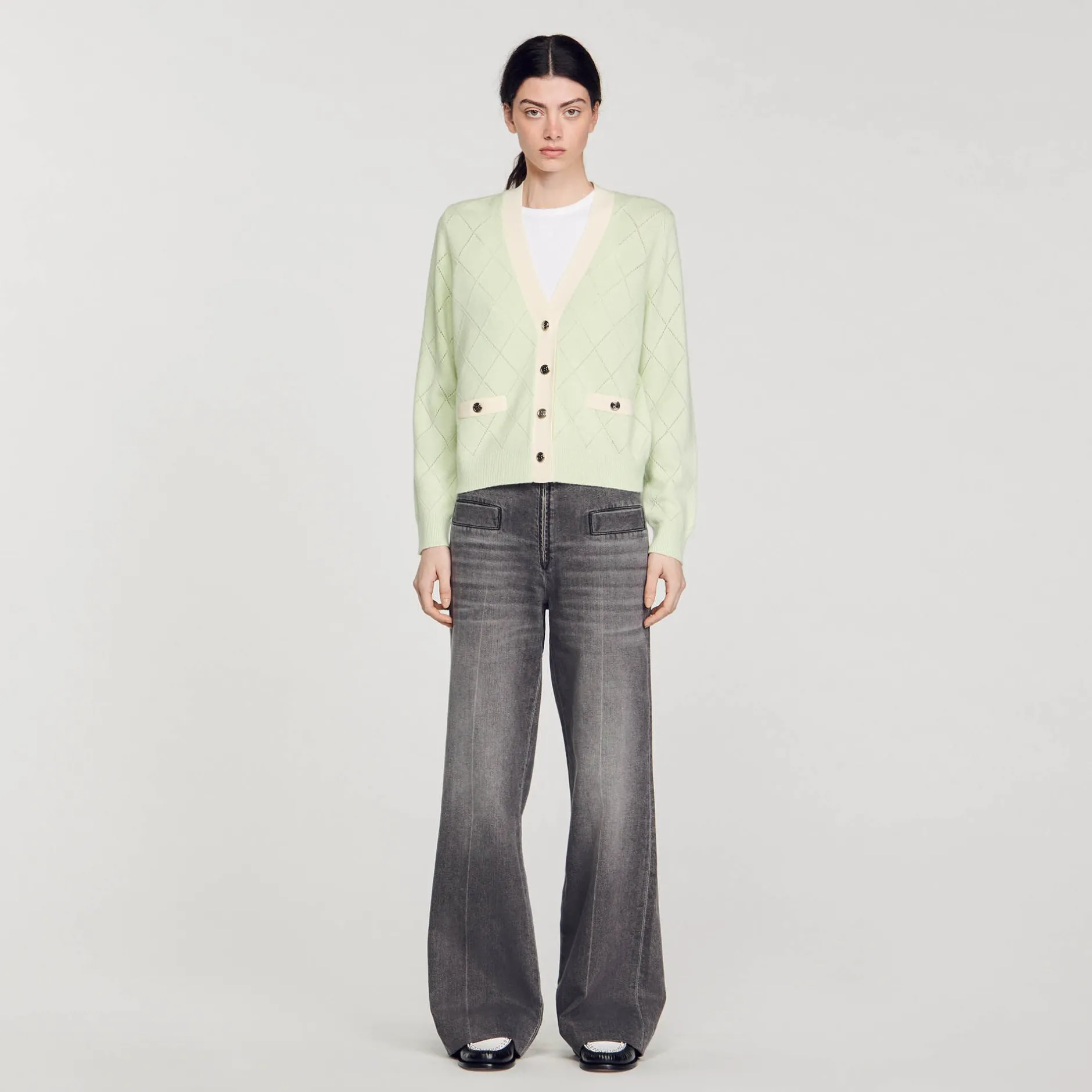 Femme SANDRO Cardigan Bicolore