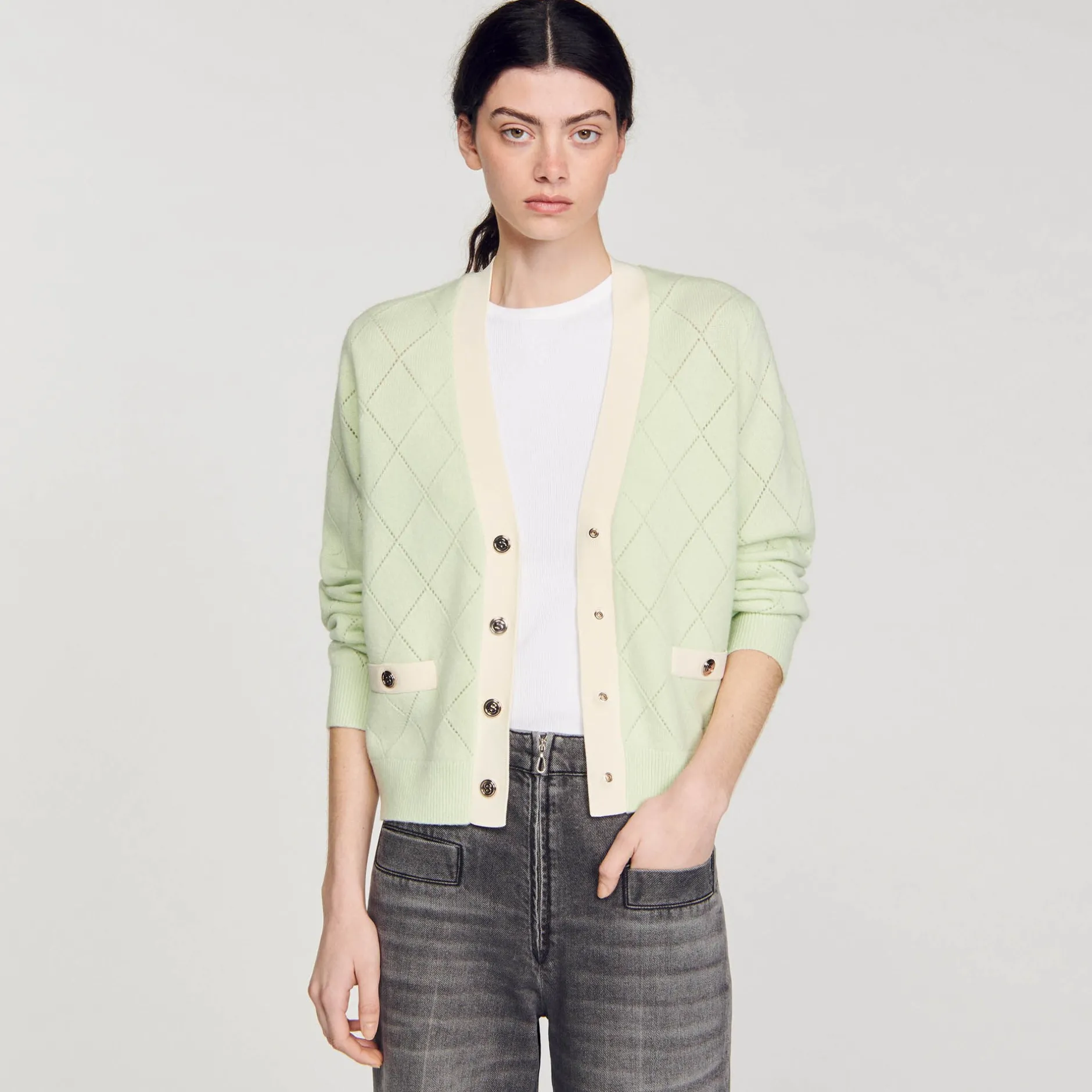 Femme SANDRO Cardigan Bicolore