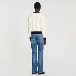 Femme SANDRO Cardigan Bicolore à Boutons