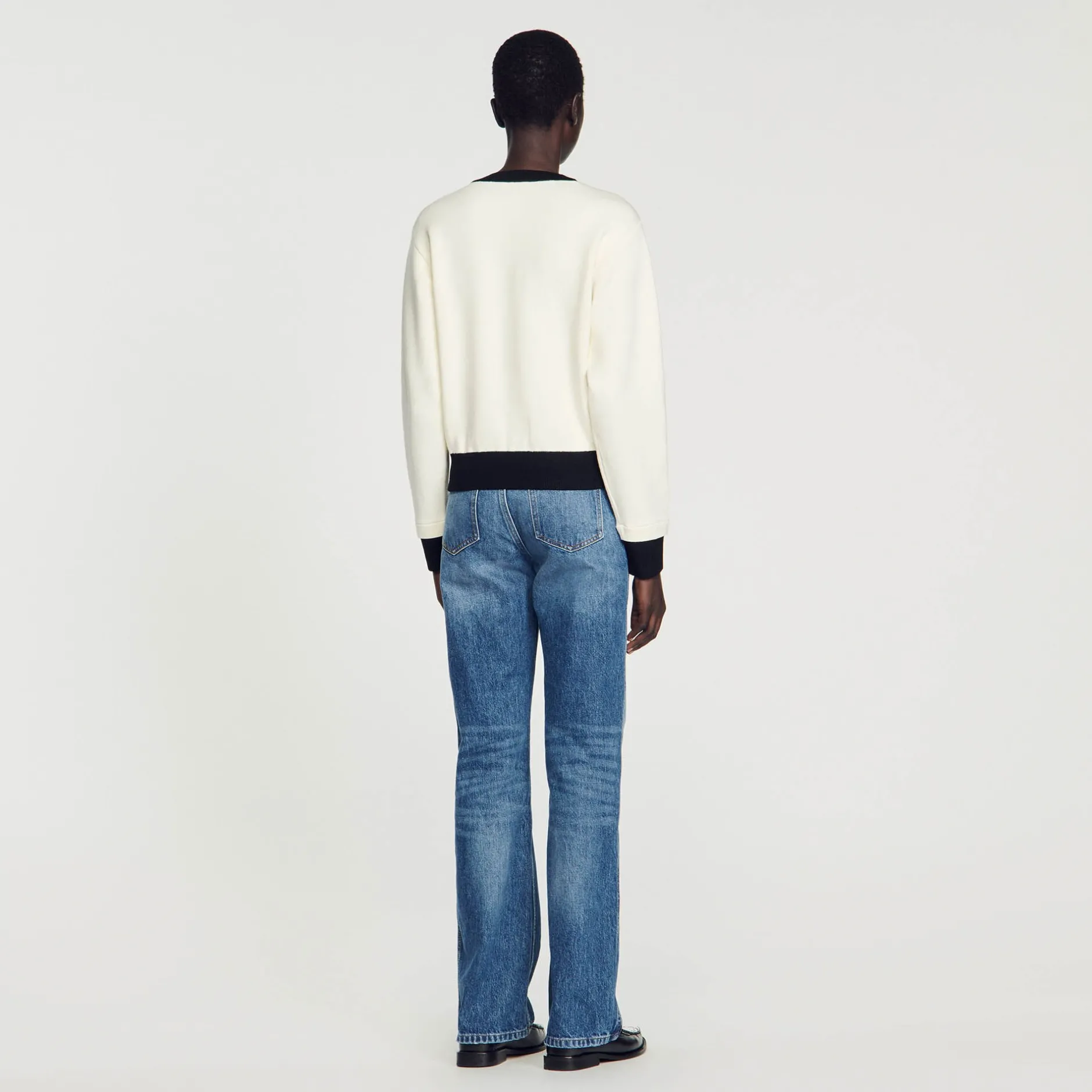 Femme SANDRO Cardigan Bicolore à Boutons