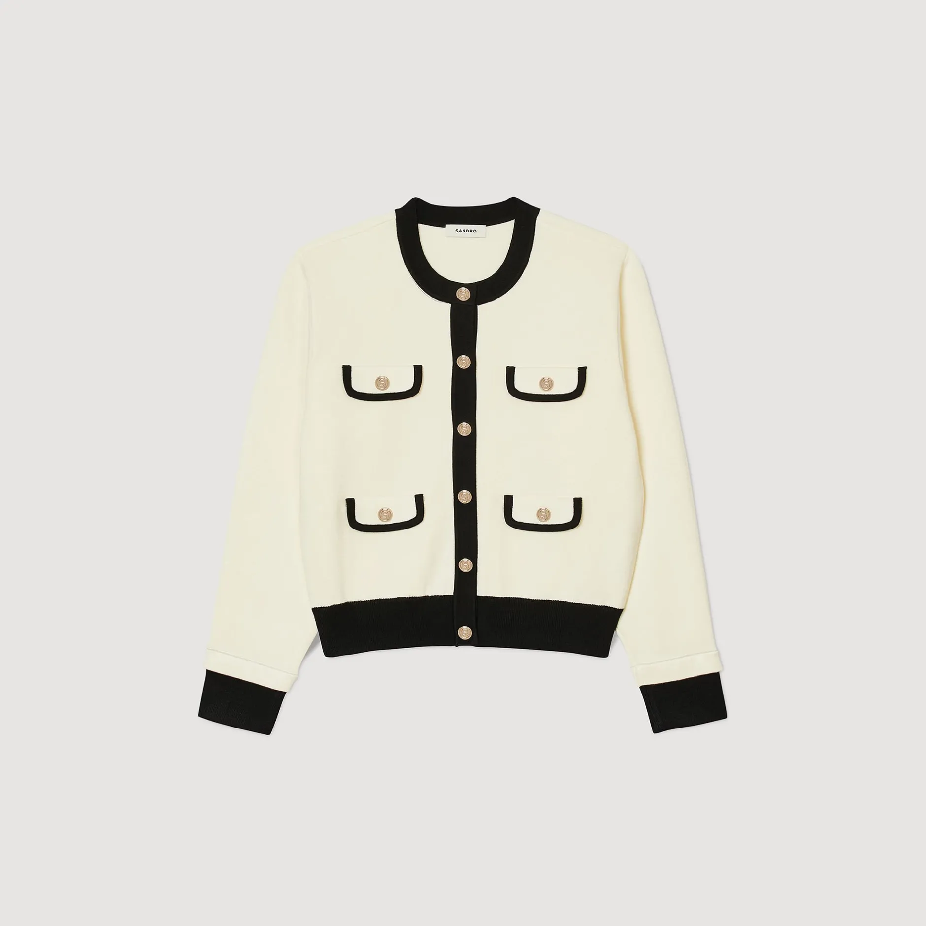 Femme SANDRO Cardigan Bicolore à Boutons