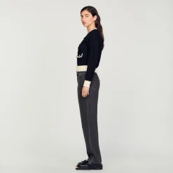 Femme SANDRO Cardigan Bicolore à Boutons