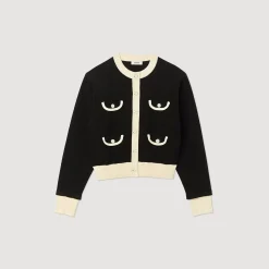 Femme SANDRO Cardigan Bicolore à Boutons