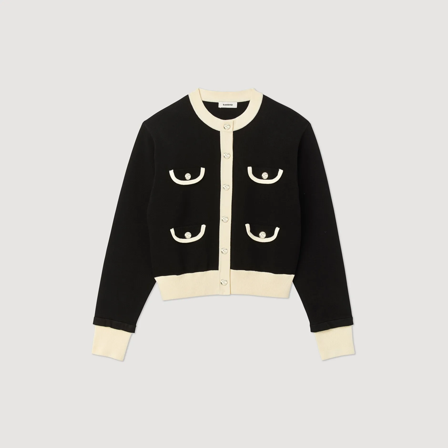 Femme SANDRO Cardigan Bicolore à Boutons