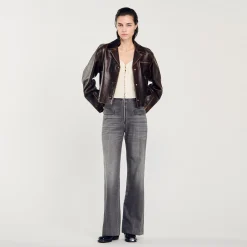 Femme SANDRO Cardigan Court Côtelé