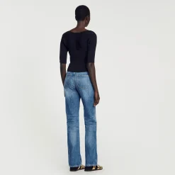 Femme SANDRO Cardigan Court Côtelé