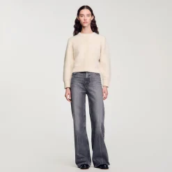 Femme SANDRO Cardigan Court En Maille Duveteuse