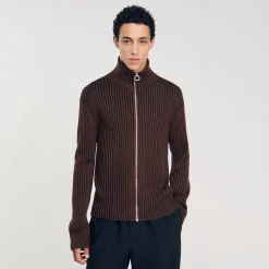 Homme SANDRO Cardigan Côtelé
